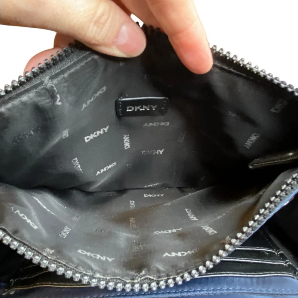DKNY Blue Nylon Thin Mini Crossbody Bag
